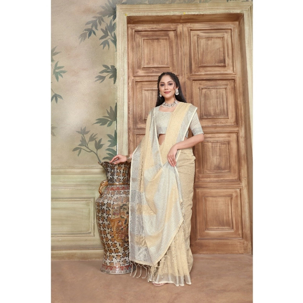   Organza Printed Saree With Unstitched Blouse