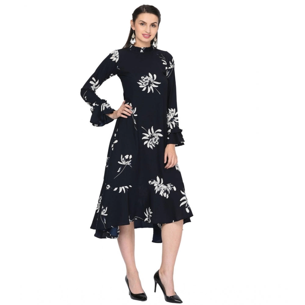 Cotton Blend Floral Full Sleeves Dress