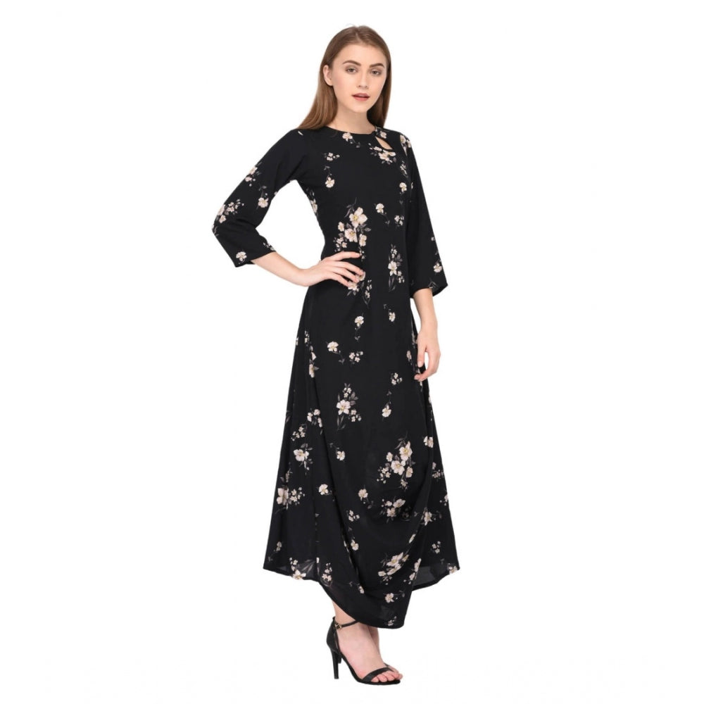 Cotton Blend Abstract Full Sleeves Dress