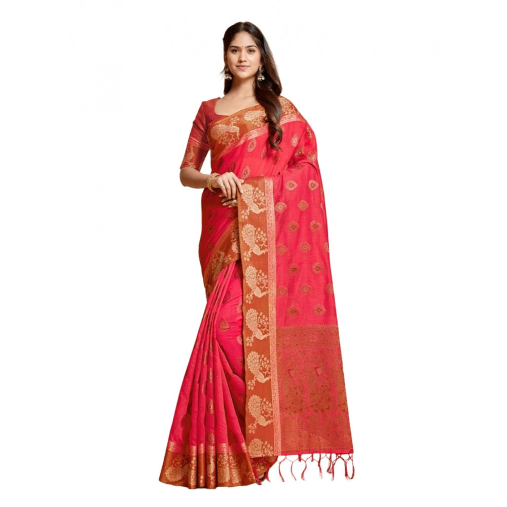   Organza Printed Saree With Unstitched Blouse