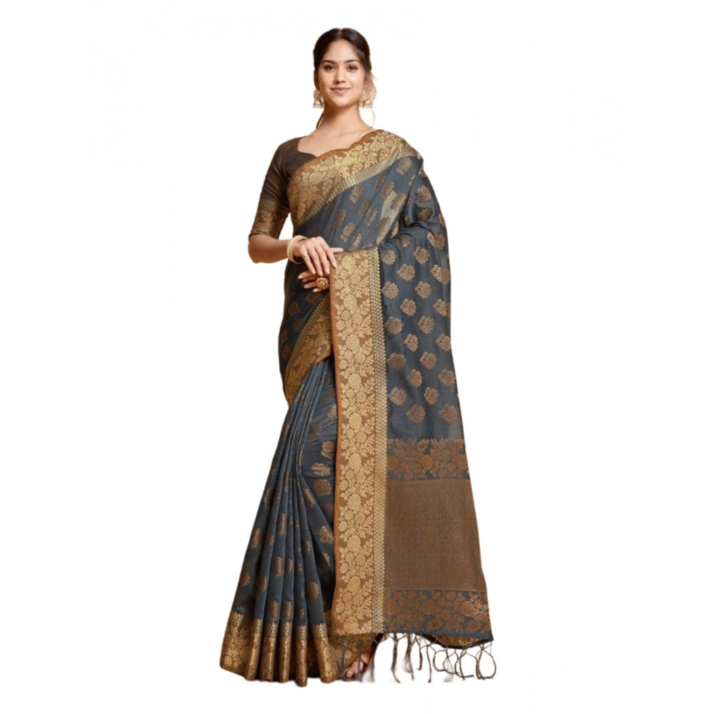   Chanderi Cotton Printed Saree With Unstitched Blouse