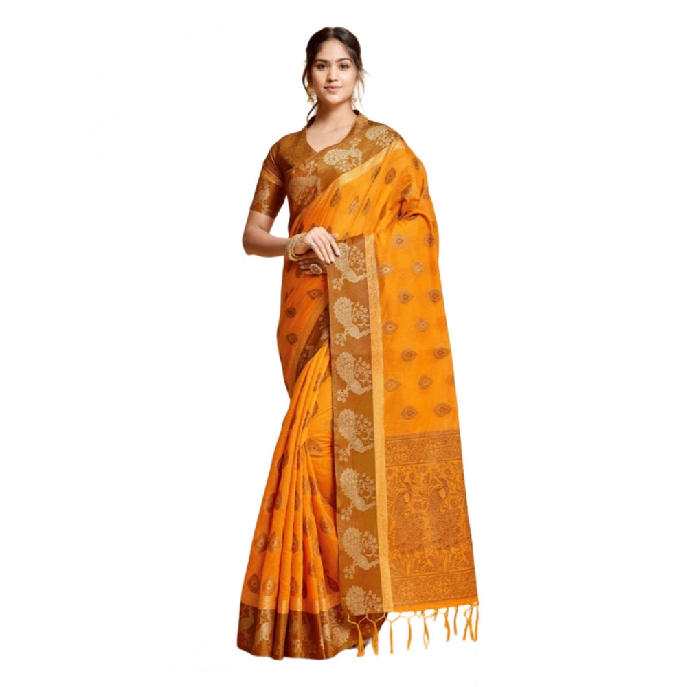   Organza Printed Saree With Unstitched Blouse