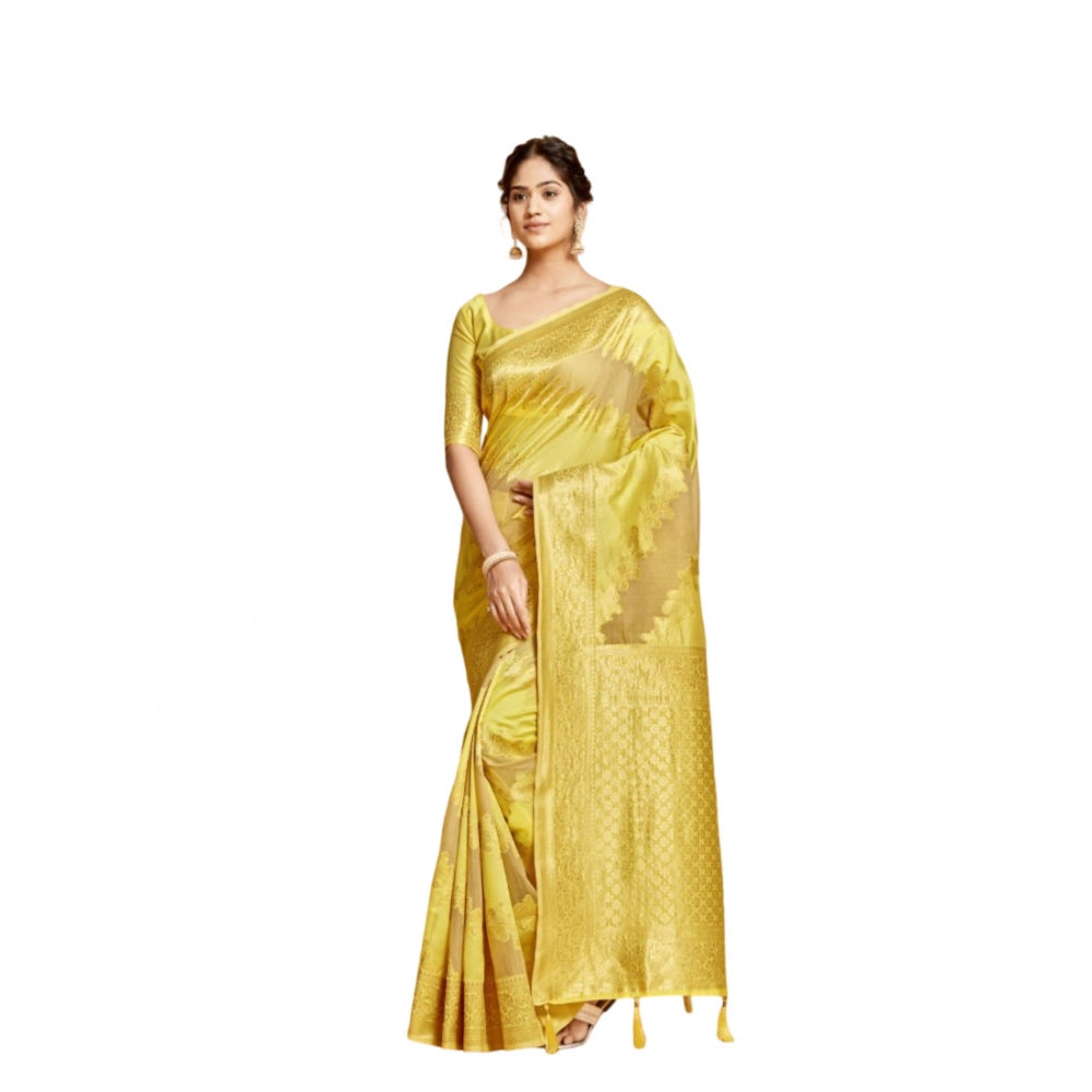   Linen Printed Saree With Unstitched Blouse