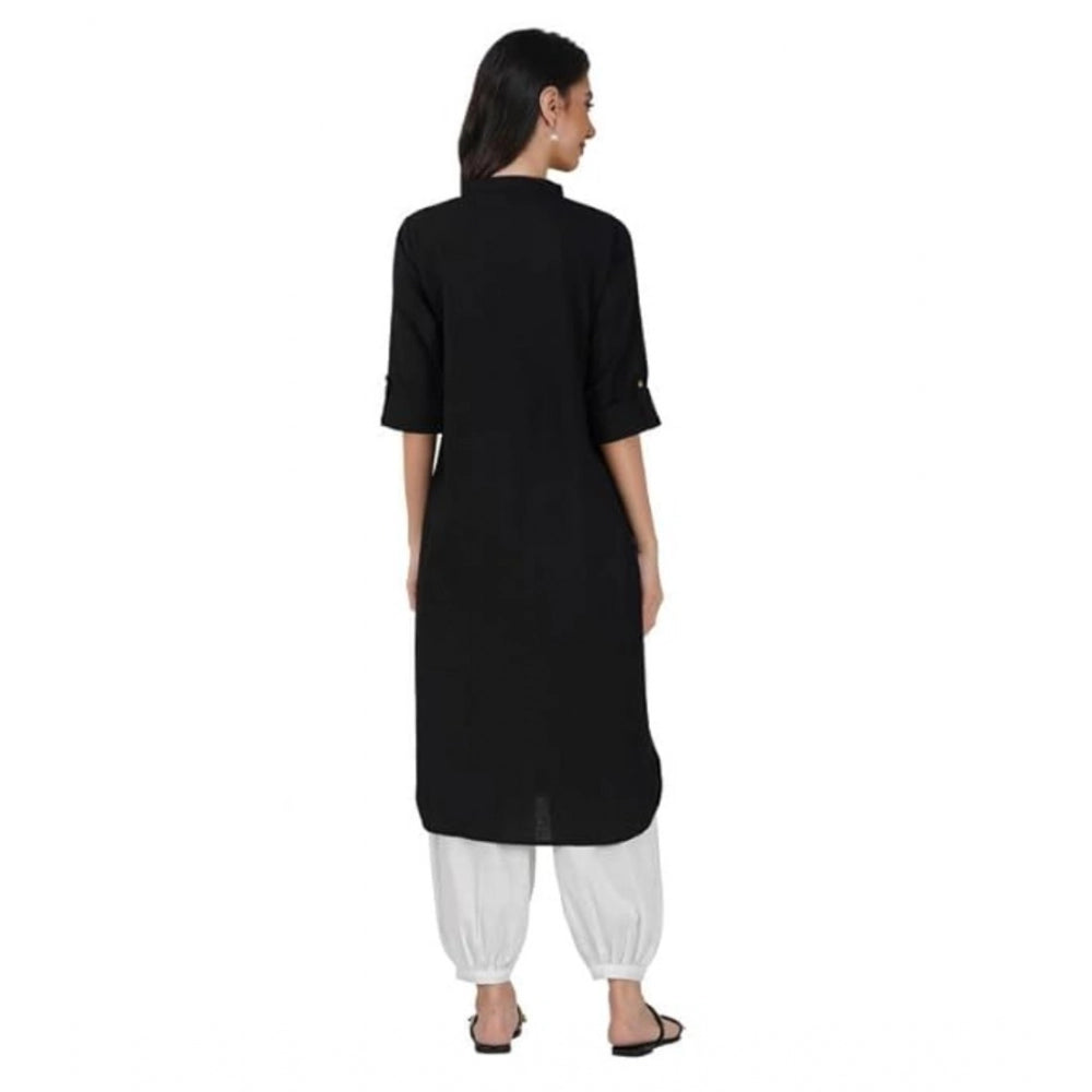 Casual Cotton Solid 3-4 Sleeve Kurti