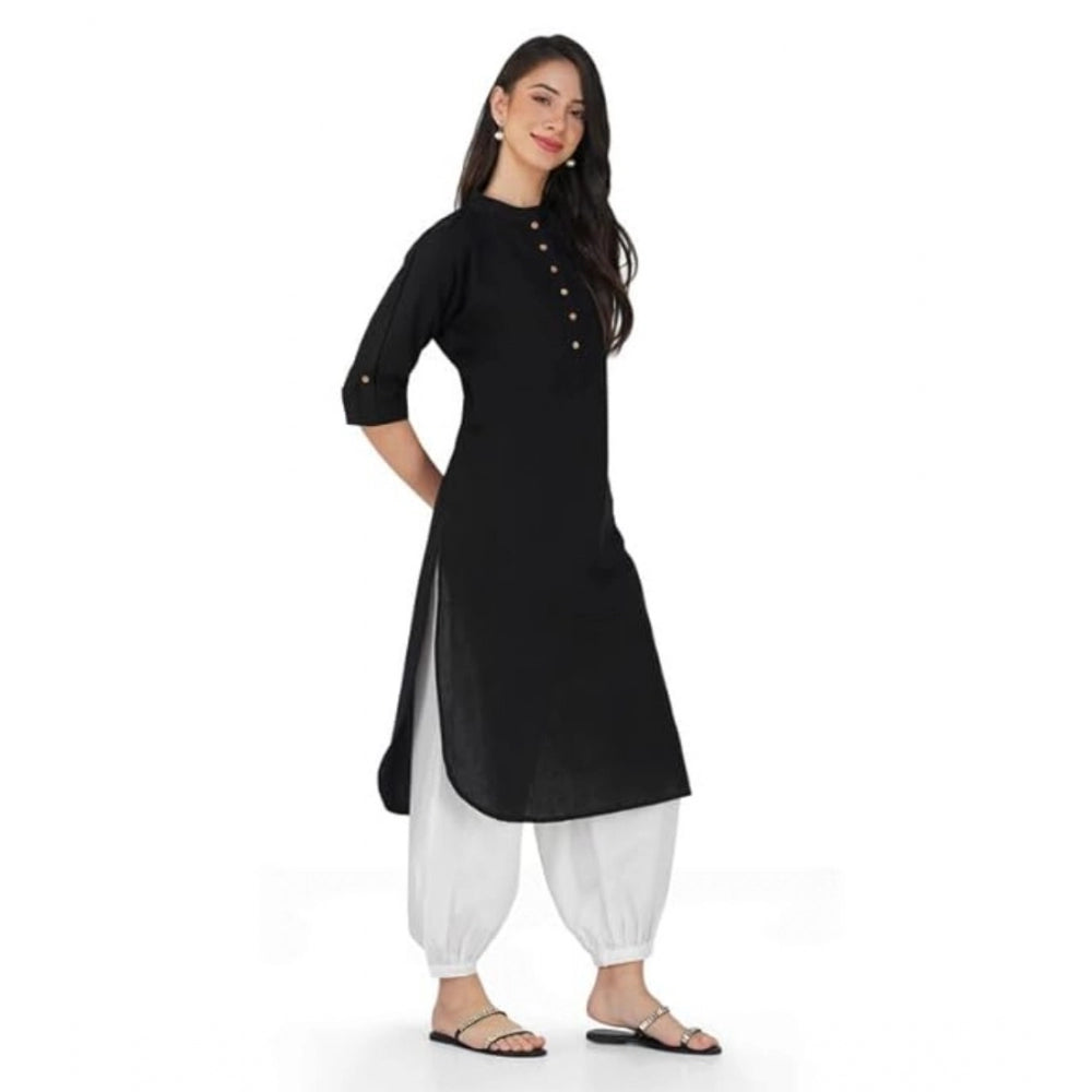 Casual Cotton Solid 3-4 Sleeve Kurti