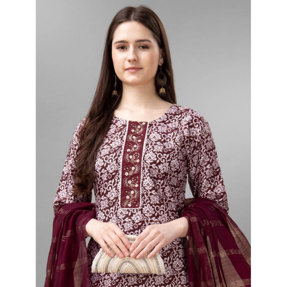 Casual 3-4 th Sleeve Embroidery Rayon Kurti Pant Dupatta Set