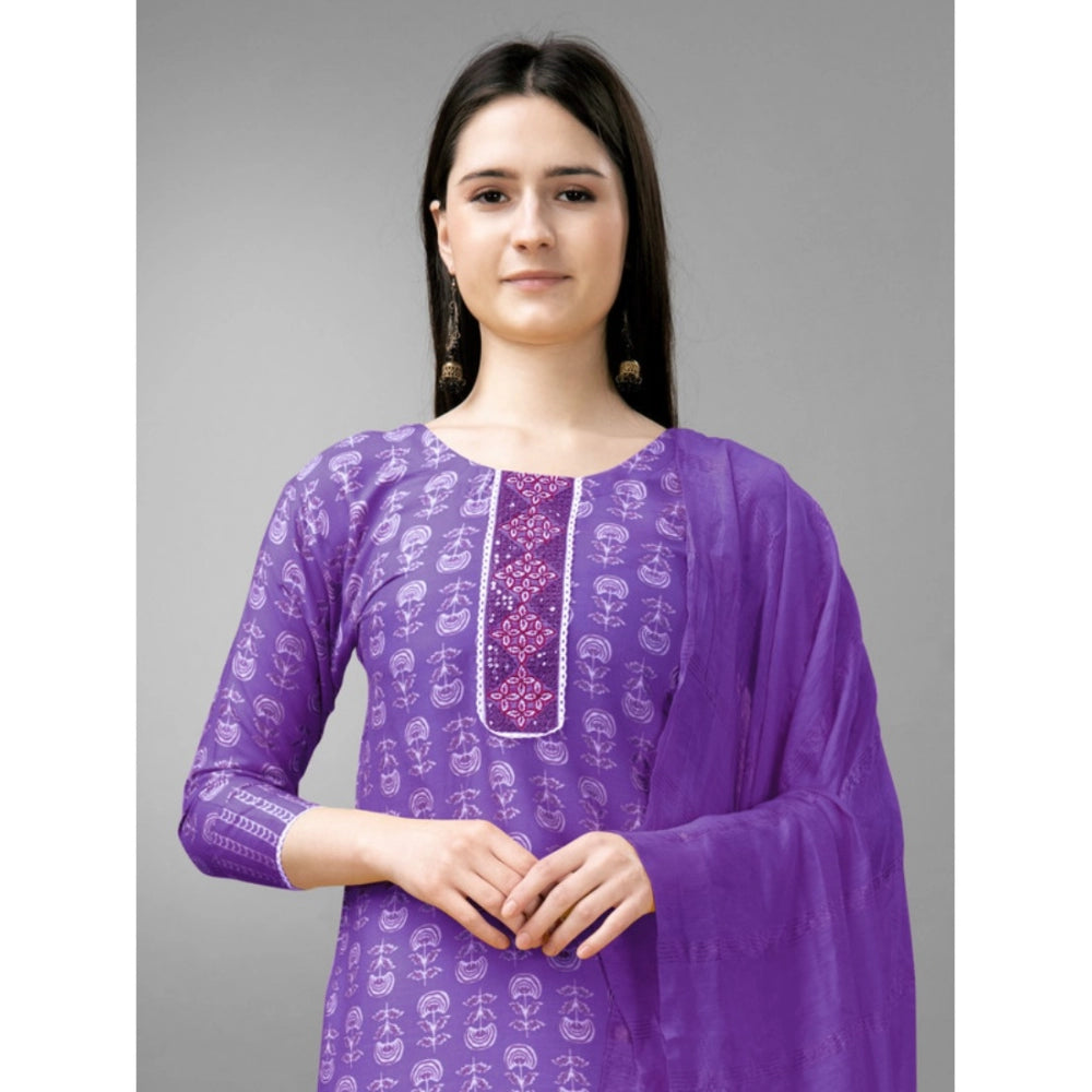 Casual 3-4 th Sleeve Embroidery Rayon Kurti Pant Dupatta Set