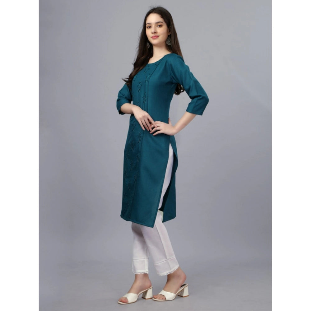 Casual 3-4 th Sleeve Embroidery Cotton Kurti