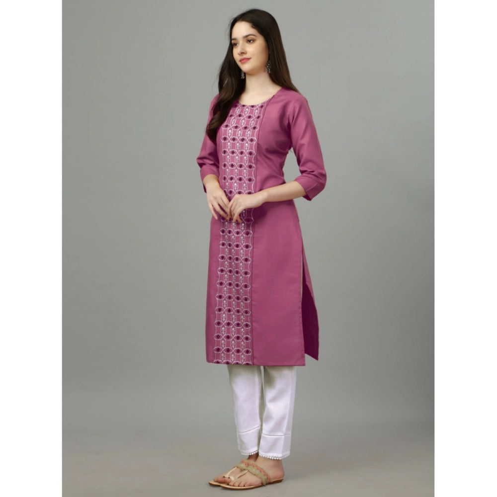 Casual 3-4 th Sleeve Embroidery Cotton Kurti