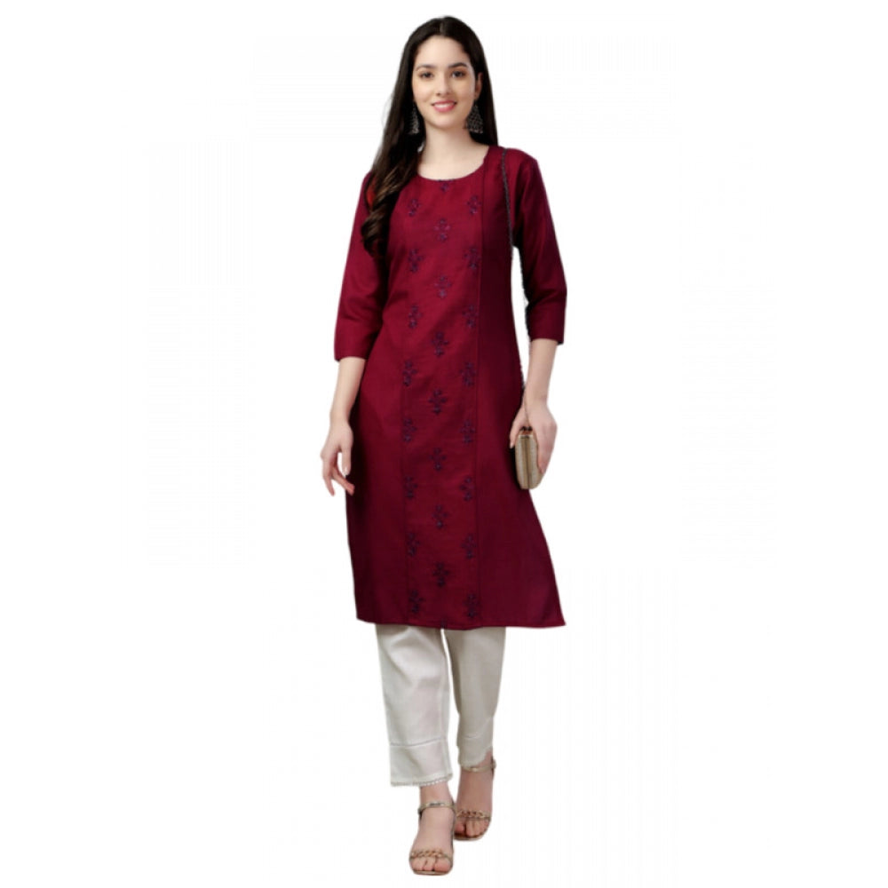 Casual 3-4 th Sleeve Embroidery Cotton Kurti