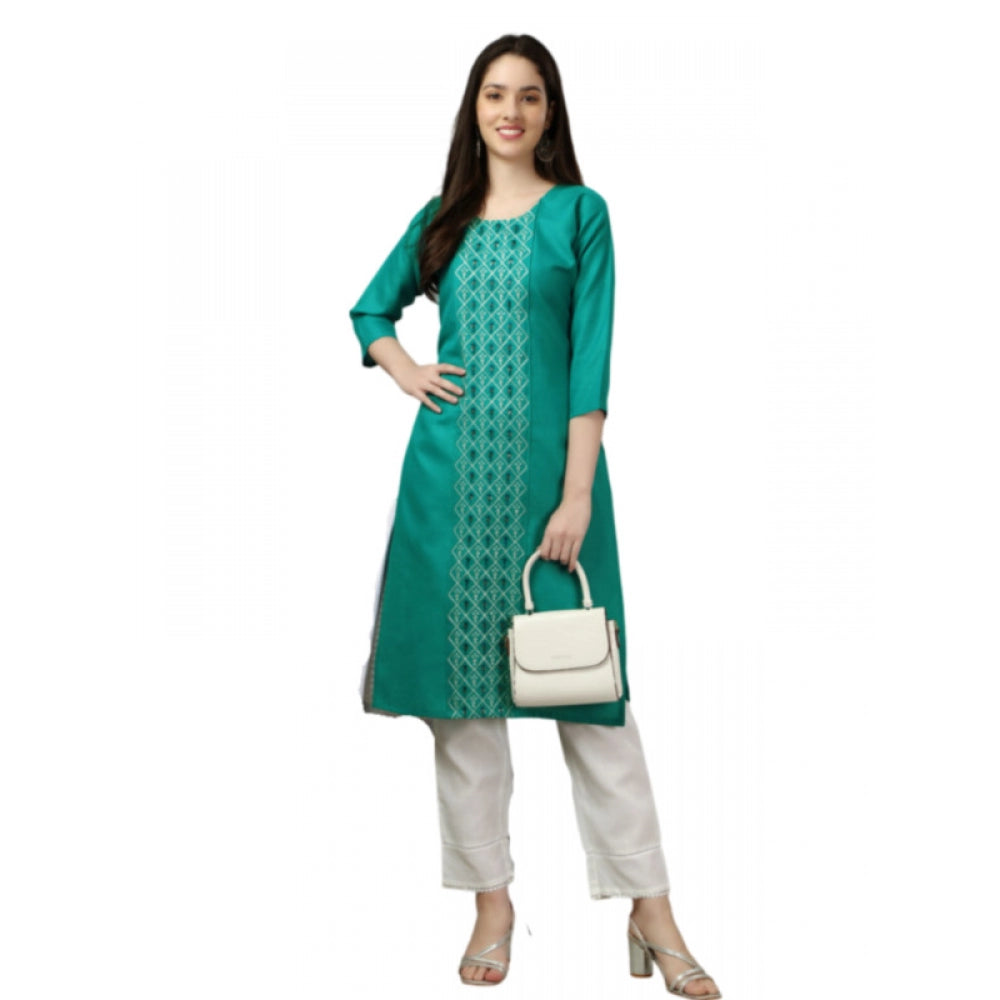 Casual 3-4 th Sleeve Embroidery Cotton Kurti