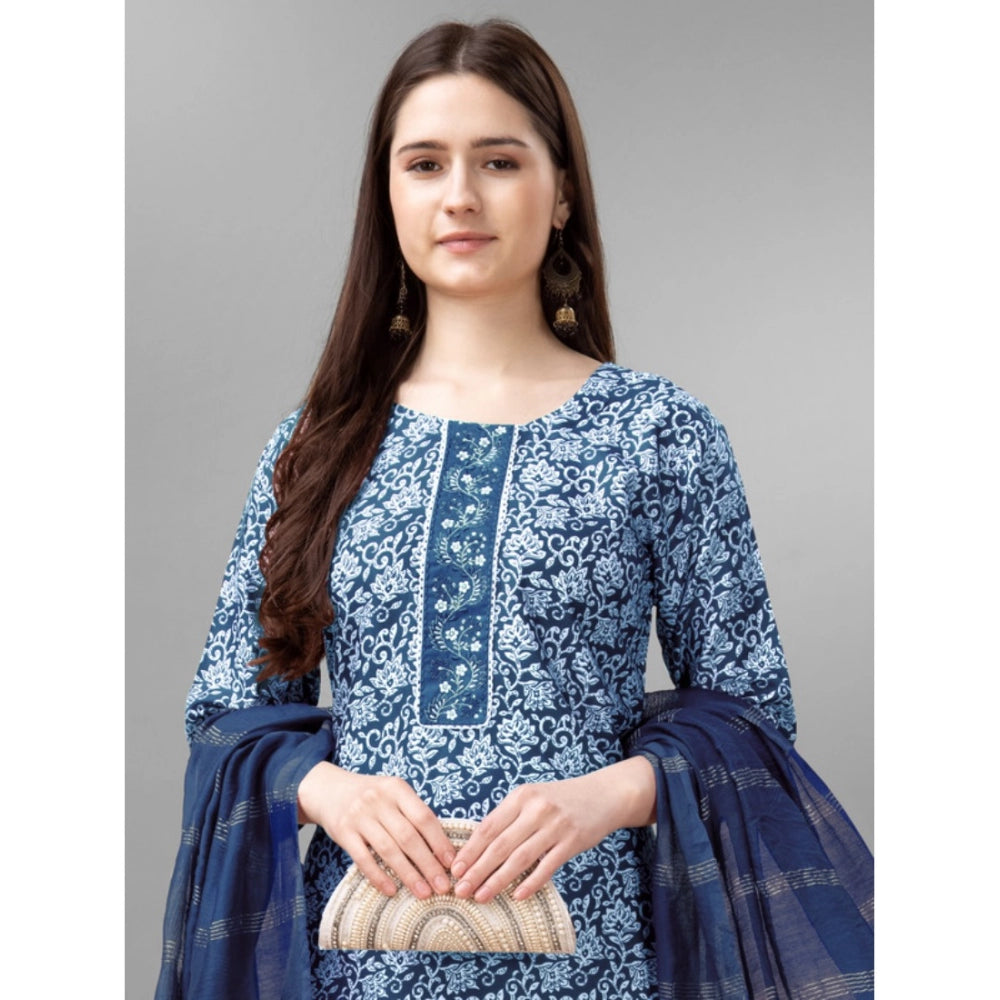 Casual 3-4 th Sleeve Embroidery Rayon Kurti Pant Dupatta Set