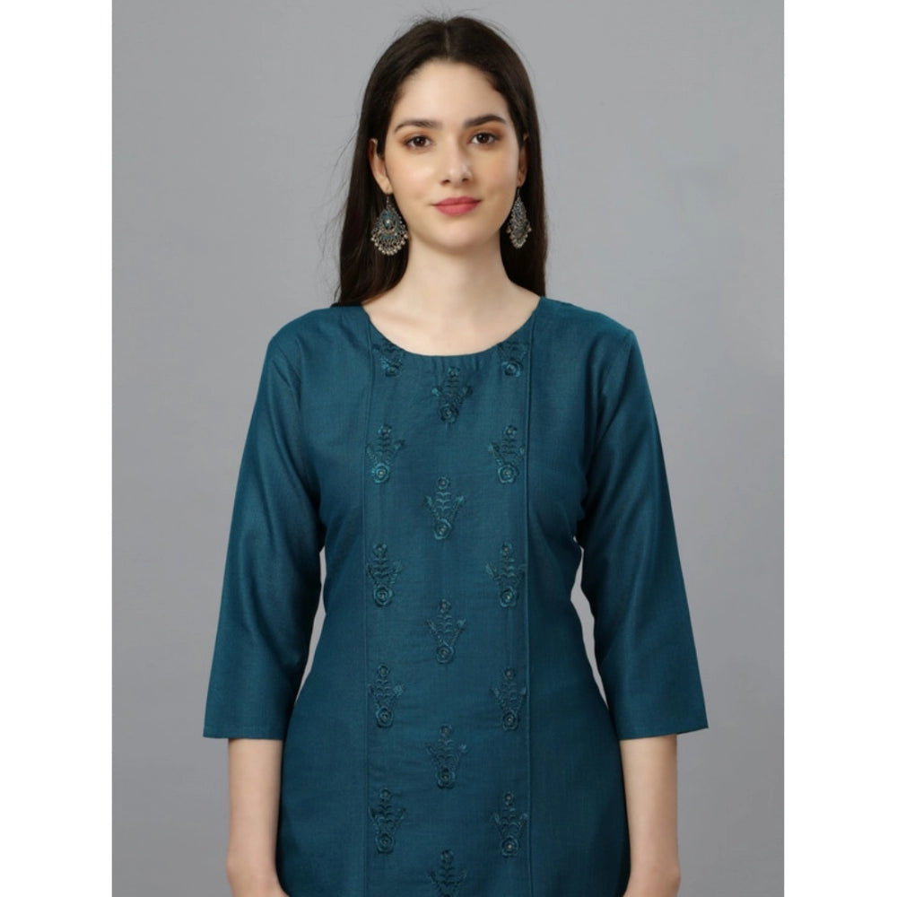 Casual 3-4 th Sleeve Embroidery Cotton Kurti