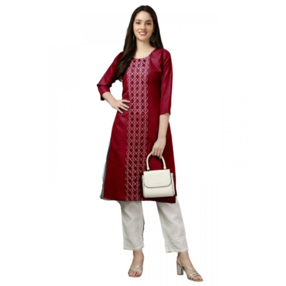 Casual 3-4 th Sleeve Embroidery Cotton Kurti