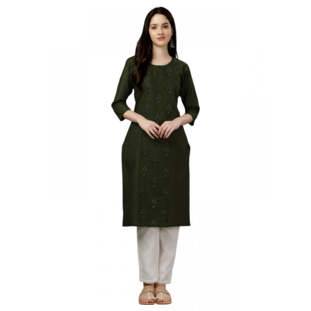 Casual 3-4 th Sleeve Embroidery Cotton Kurti