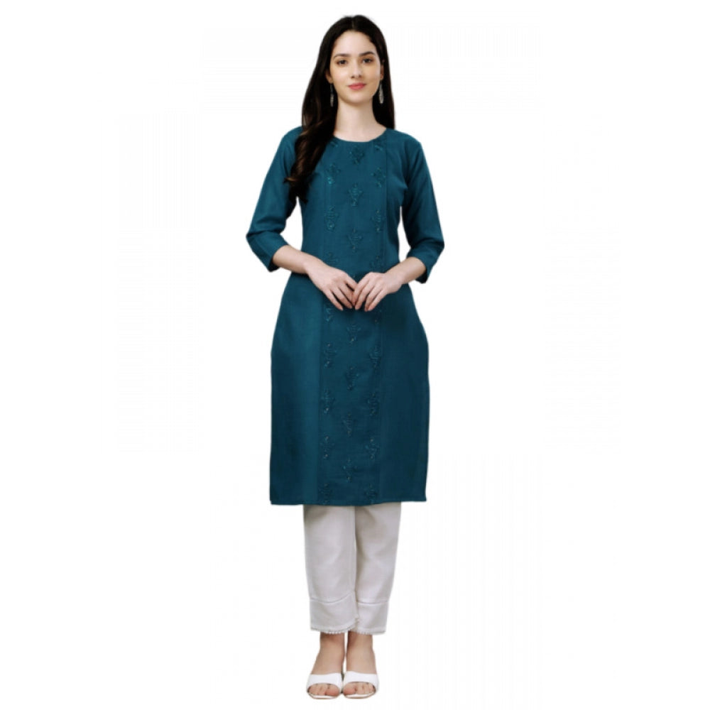 Casual 3-4 th Sleeve Embroidery Cotton Kurti