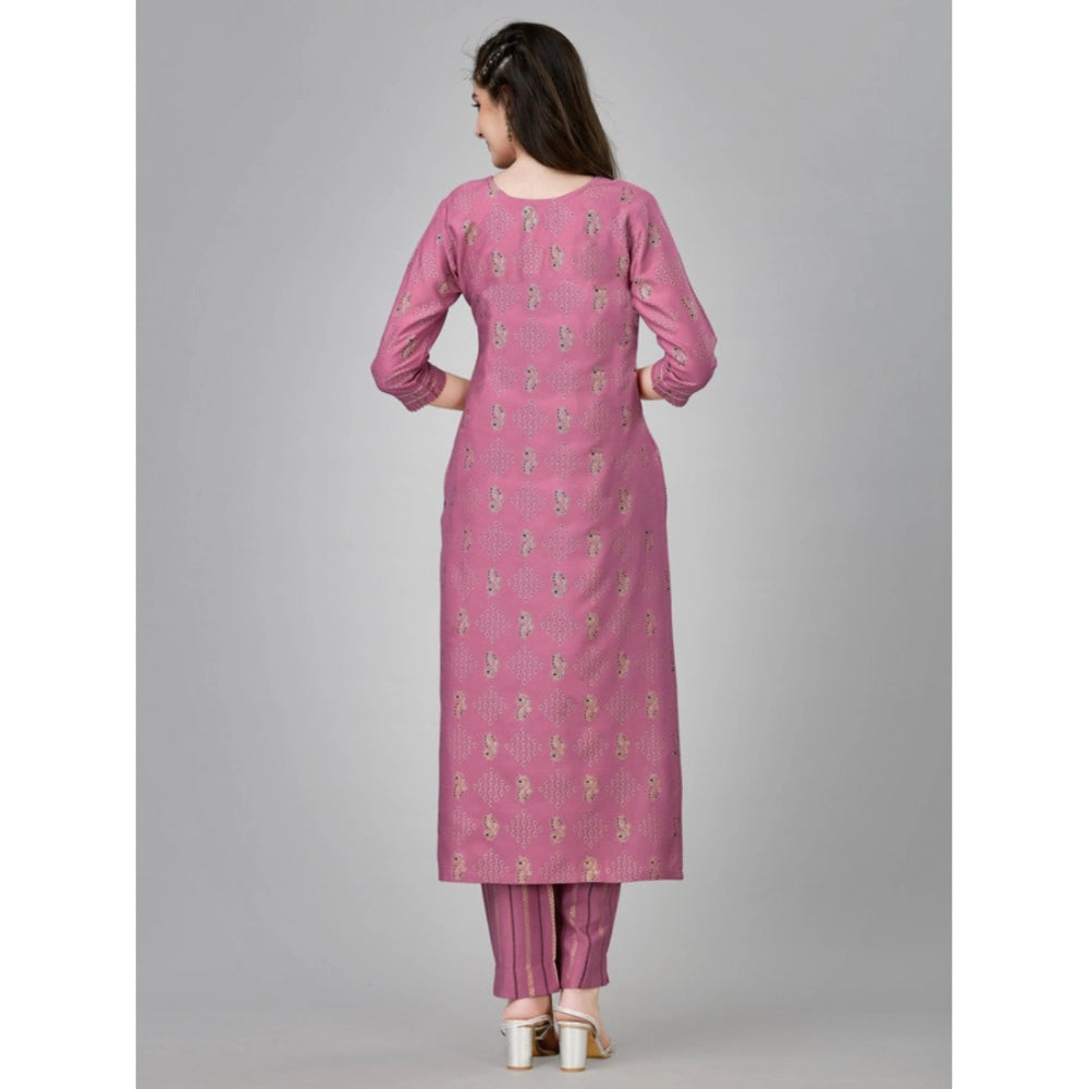 Casual 3-4 th Sleeve Embroidery Rayon Kurti Pant Set