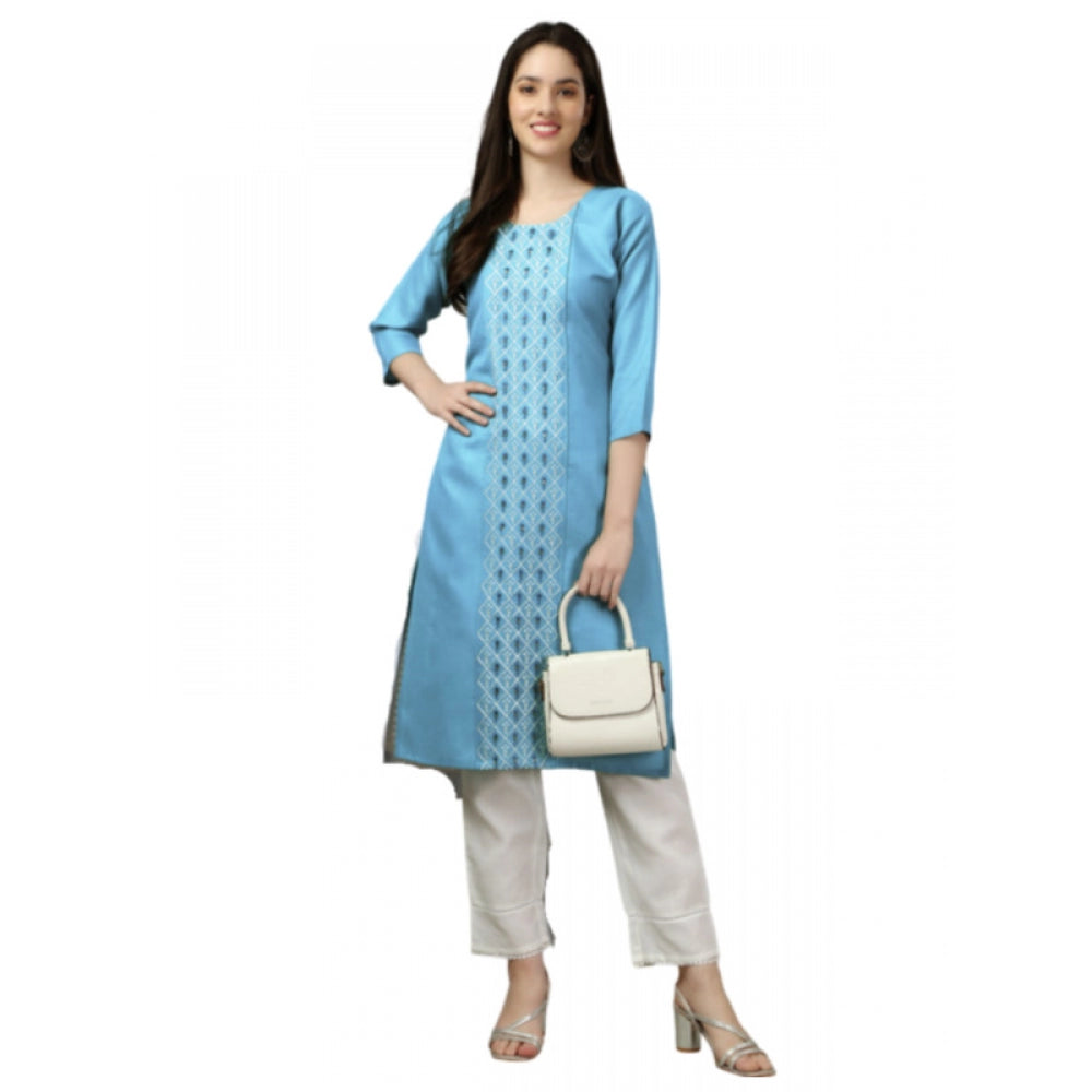 Casual 3-4 th Sleeve Embroidery Cotton Kurti