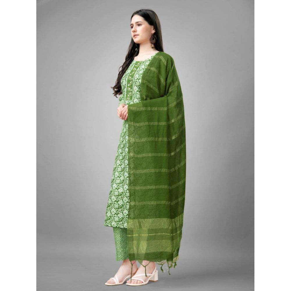 Casual 3-4 th Sleeve Embroidery Rayon Kurti Pant Dupatta Set