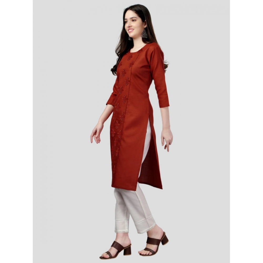 Casual 3-4 th Sleeve Embroidery Cotton Kurti