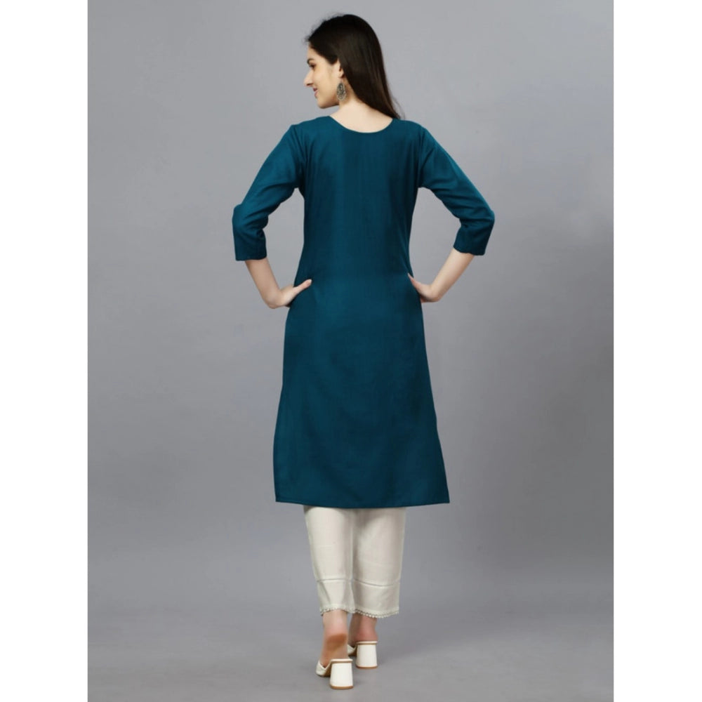 Casual 3-4 th Sleeve Embroidery Cotton Kurti