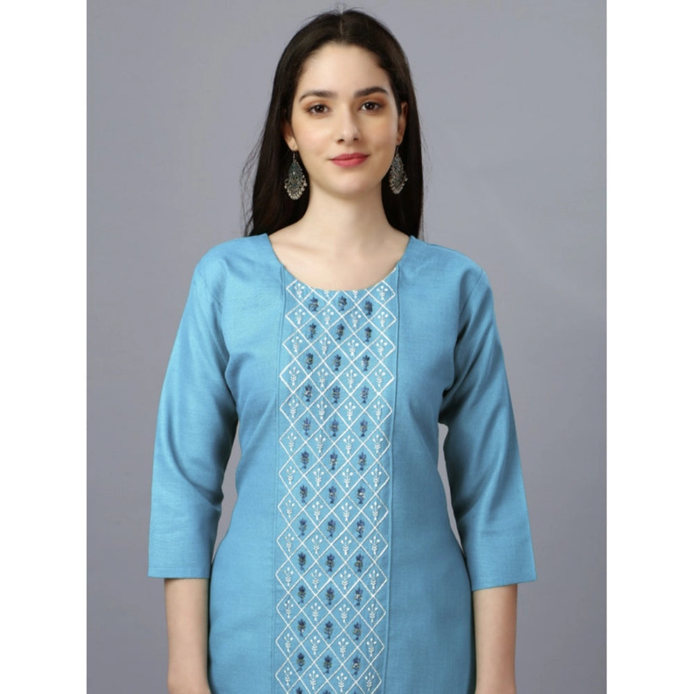 Casual 3-4 th Sleeve Embroidery Cotton Kurti