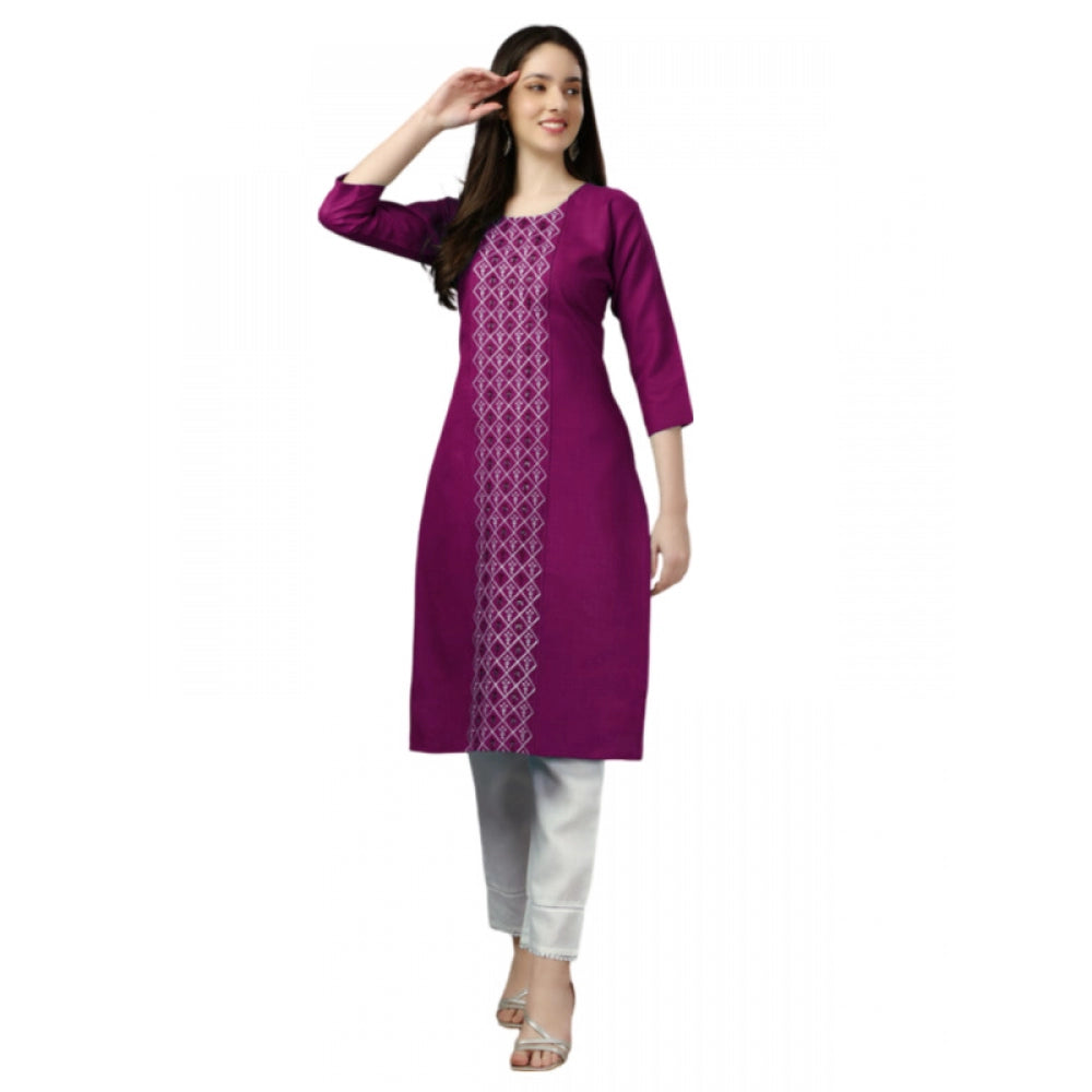 Casual 3-4 th Sleeve Embroidery Cotton Kurti