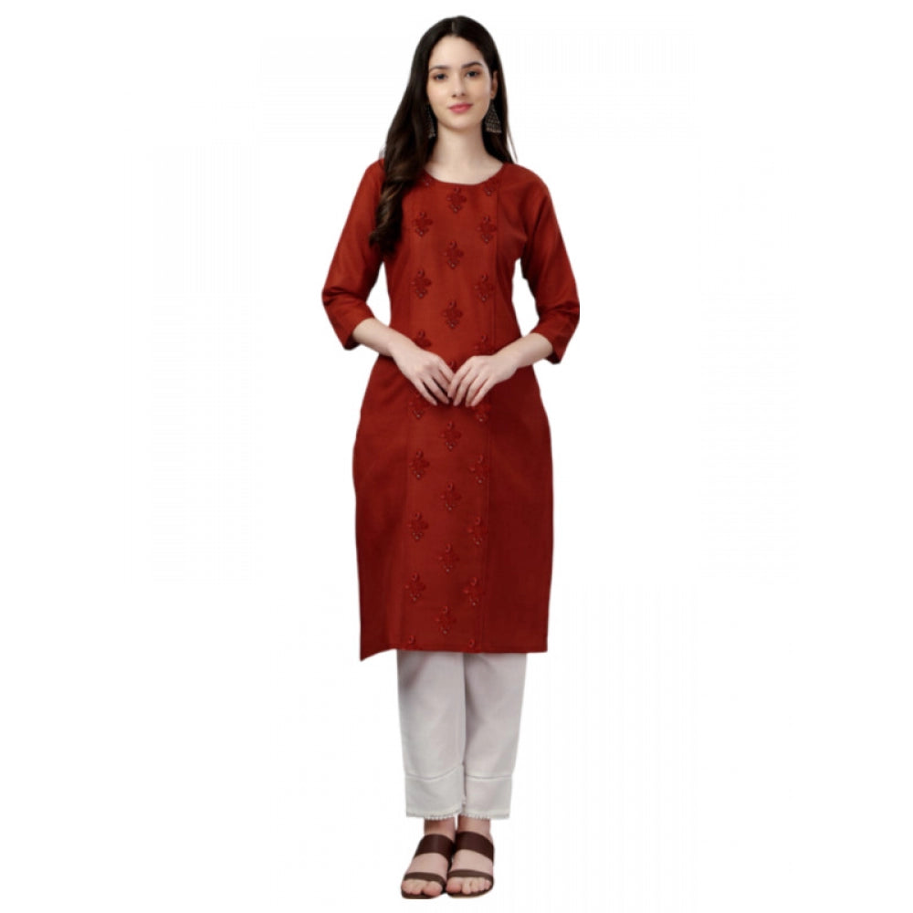 Casual 3-4 th Sleeve Embroidery Cotton Kurti