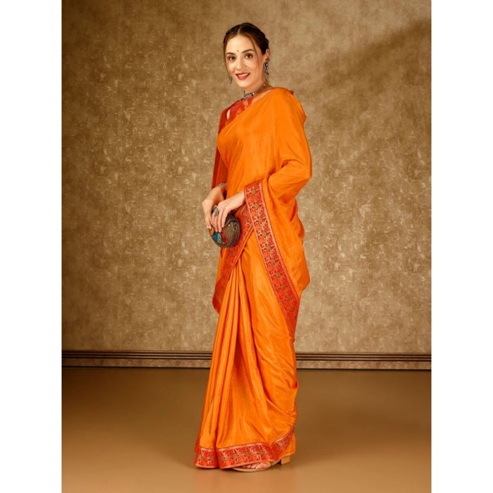 Vichitra Swiroshki Butta Saree With Unstitched Blouse