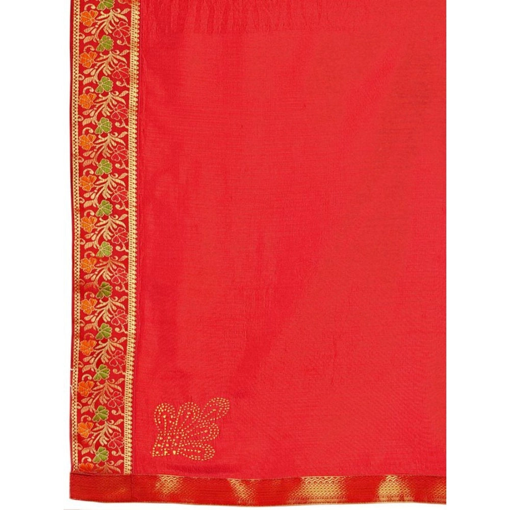 Vichitra Swiroshki Butta Saree With Unstitched Blouse