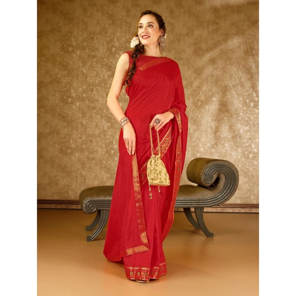 Vichitra Swiroshki Butta Saree With Unstitched Blouse