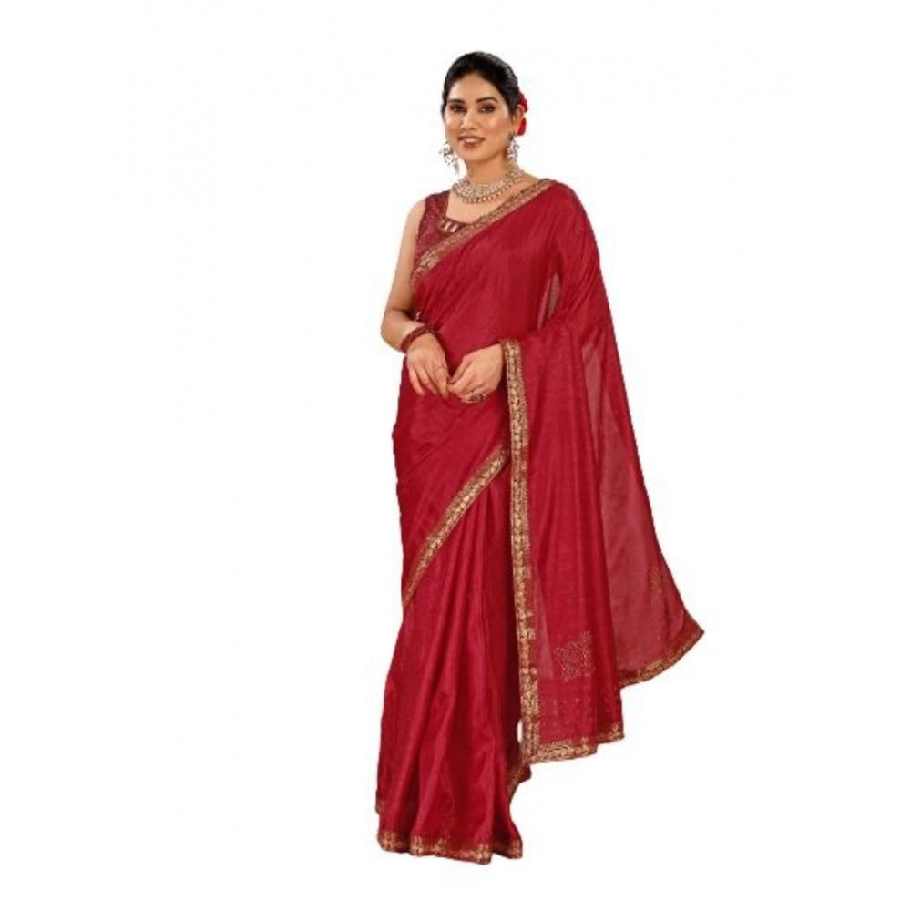 Vichitra Swiroshki Butta Saree With Unstitched Blouse