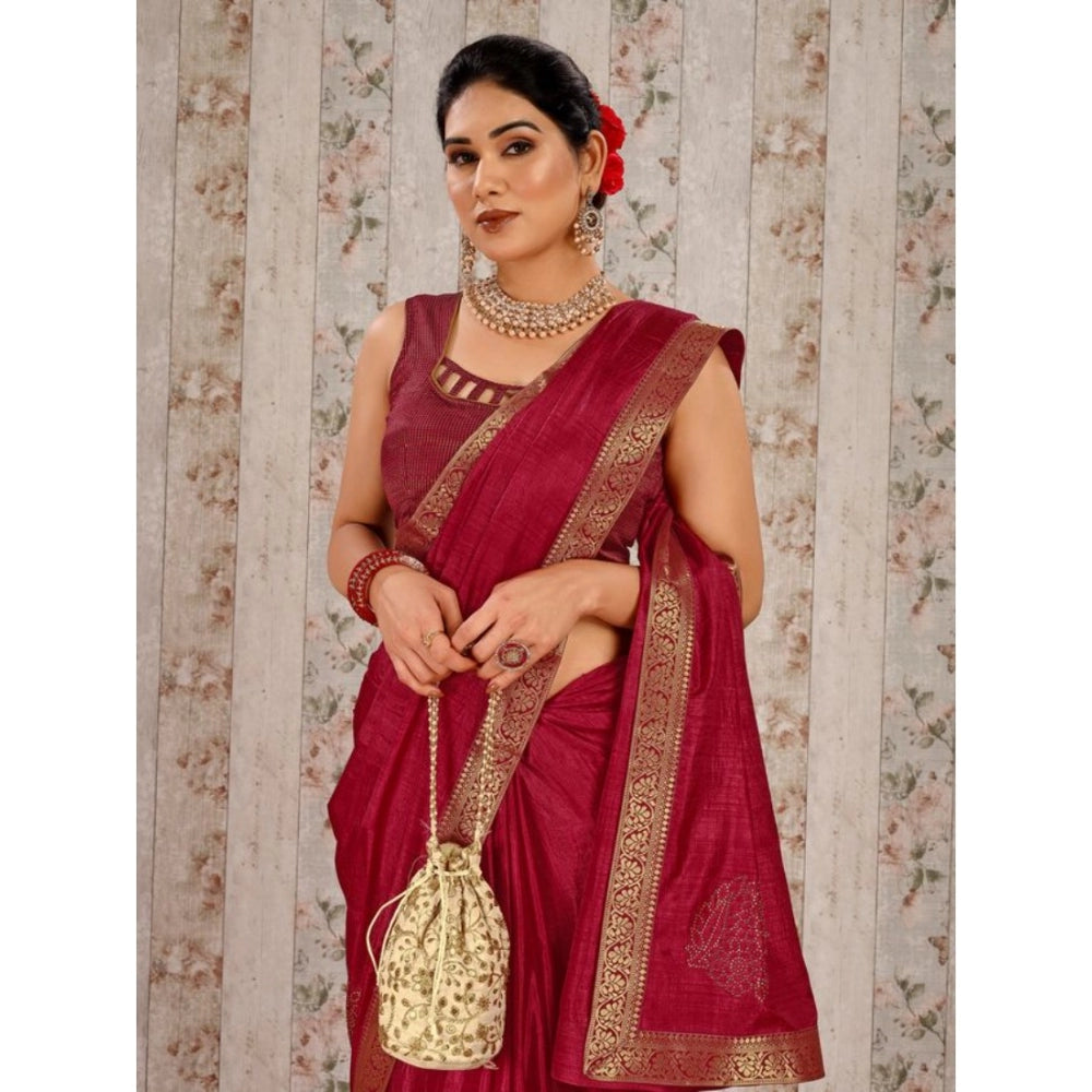 Vichitra Swiroshki Butta Saree With Unstitched Blouse