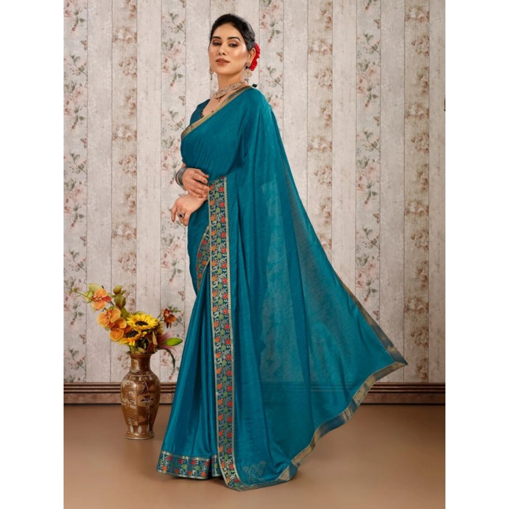 Vichitra Swiroshki Butta Saree With Unstitched Blouse