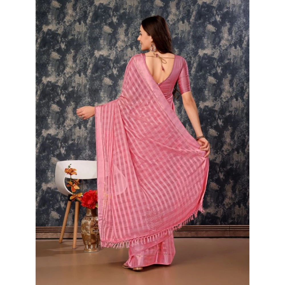 Chiffon Fabric Line Saree With Unstitched Blouse