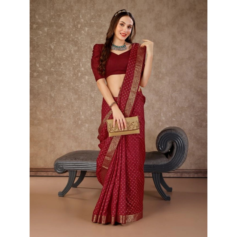 Vichitra Bandhani Saree With Unstitched Blouse