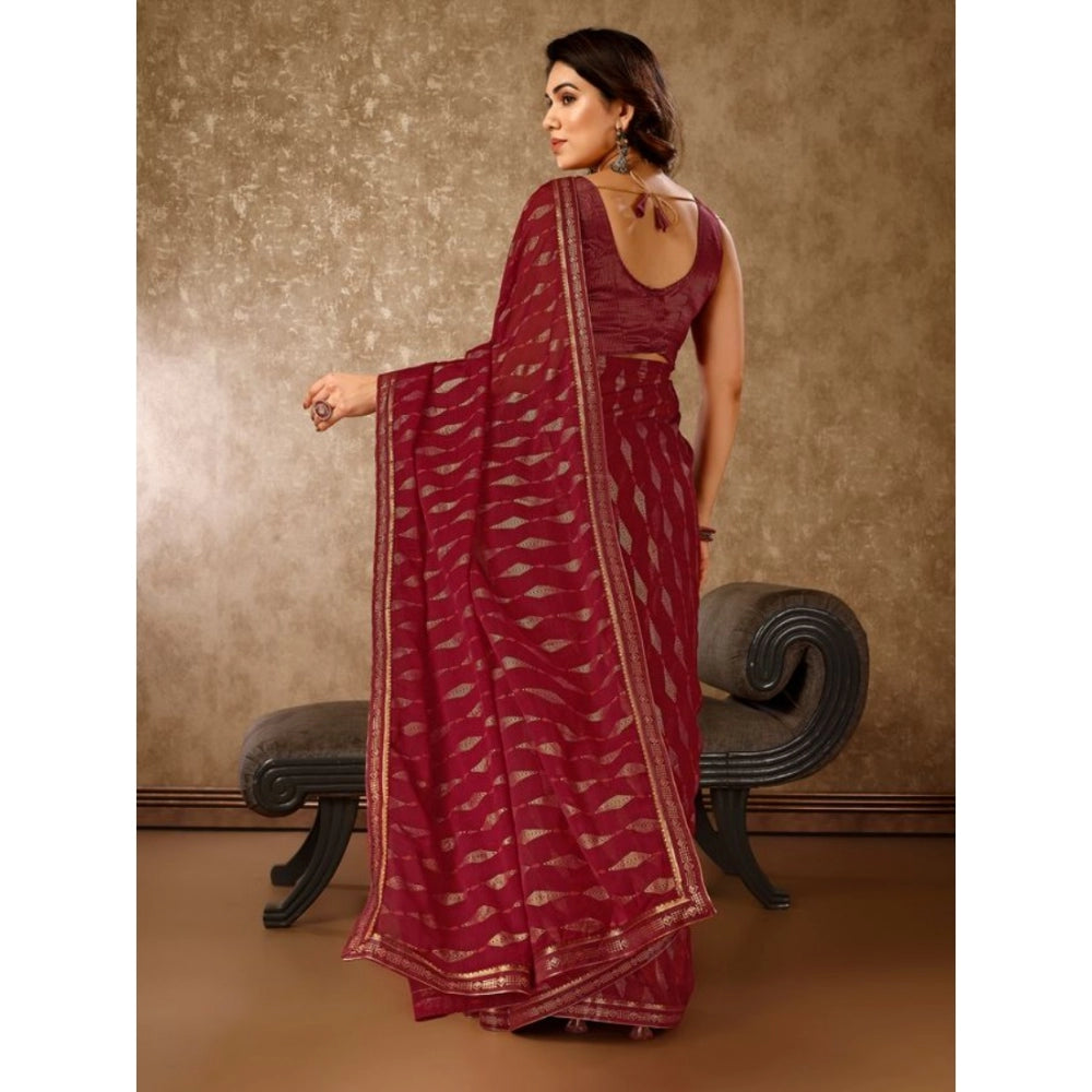 Zomto Laheriya Saree With Unstitched Blouse