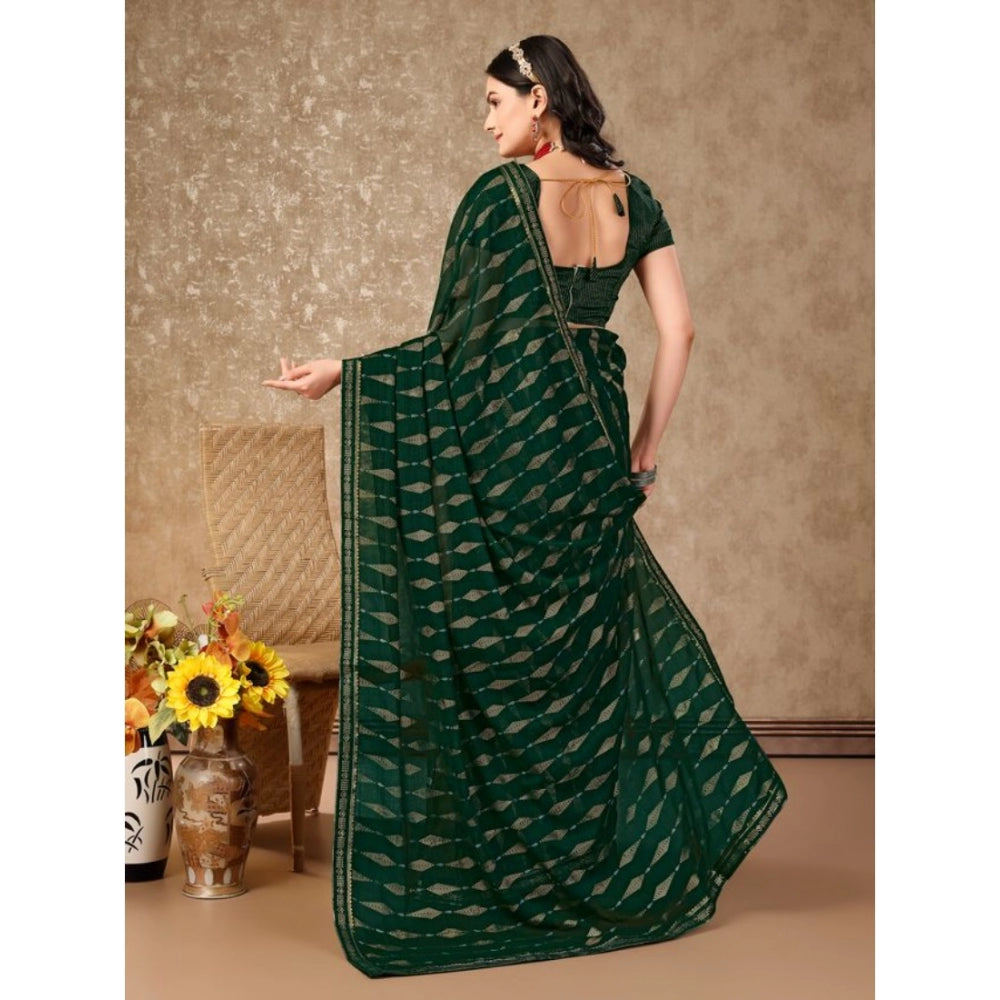 Zomto Laheriya Saree With Unstitched Blouse