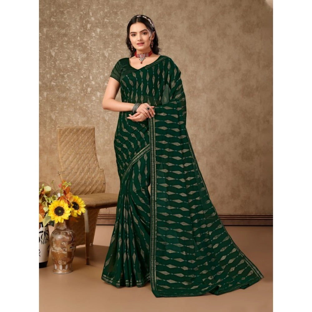 Zomto Laheriya Saree With Unstitched Blouse