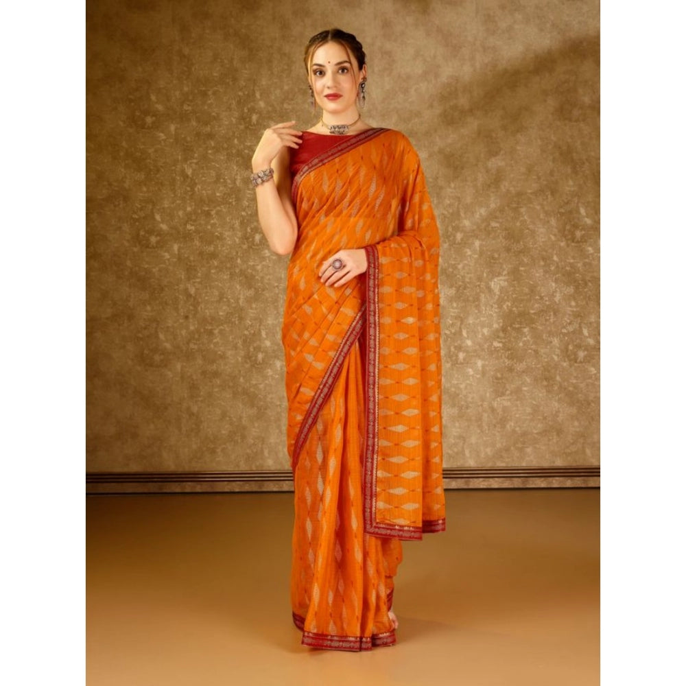 Zomto Laheriya Saree With Unstitched Blouse