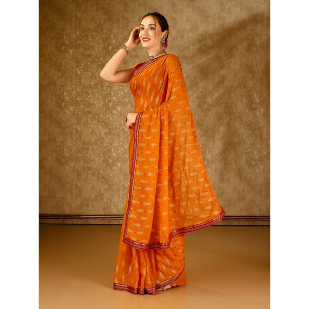 Zomto Laheriya Saree With Unstitched Blouse