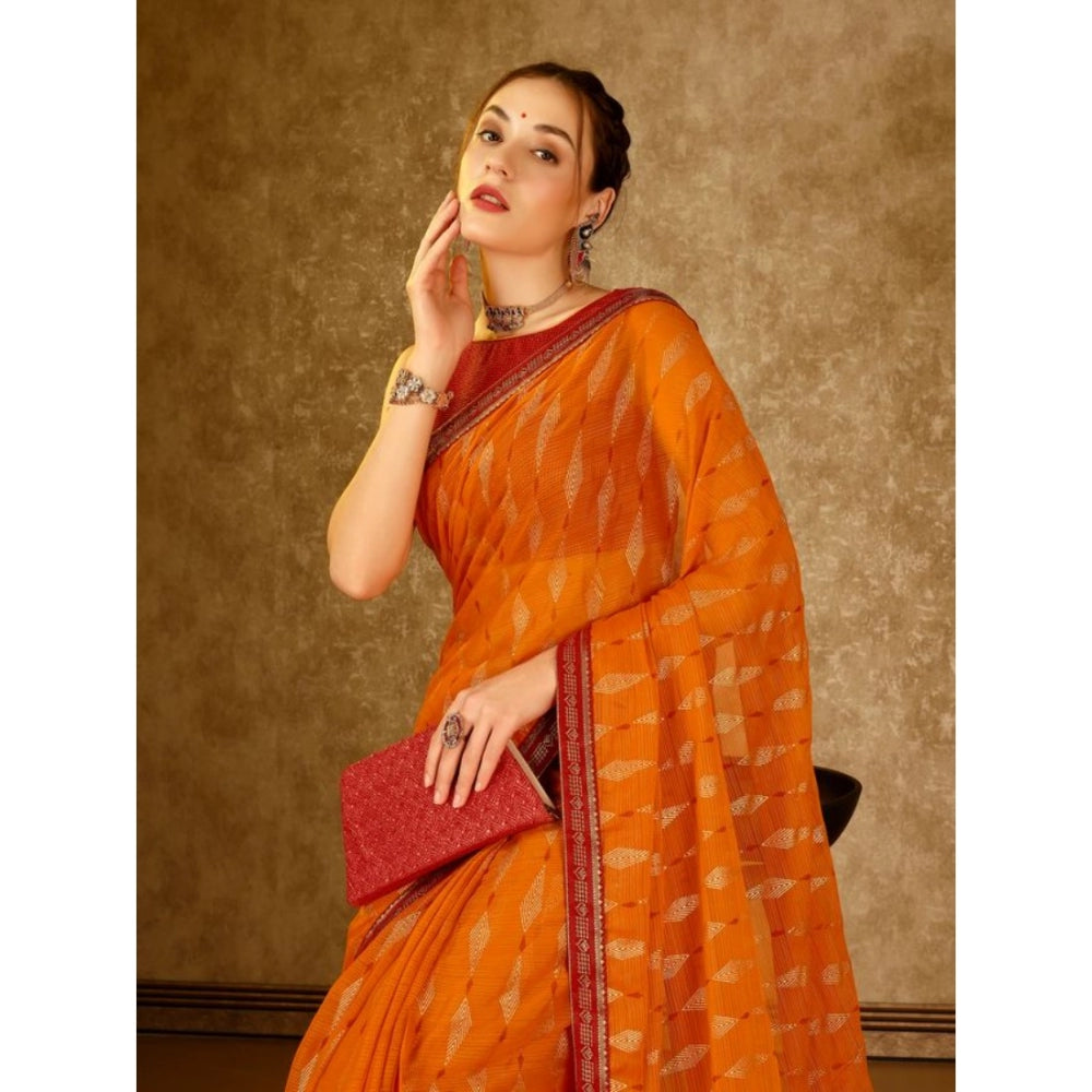 Zomto Laheriya Saree With Unstitched Blouse