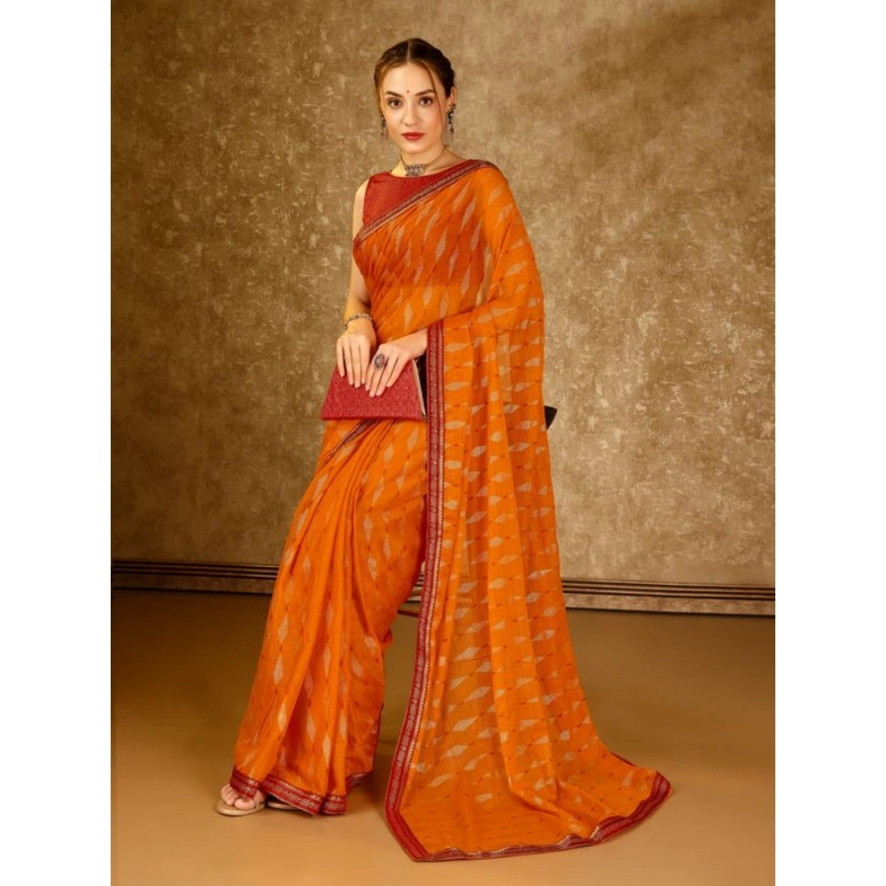 Zomto Laheriya Saree With Unstitched Blouse