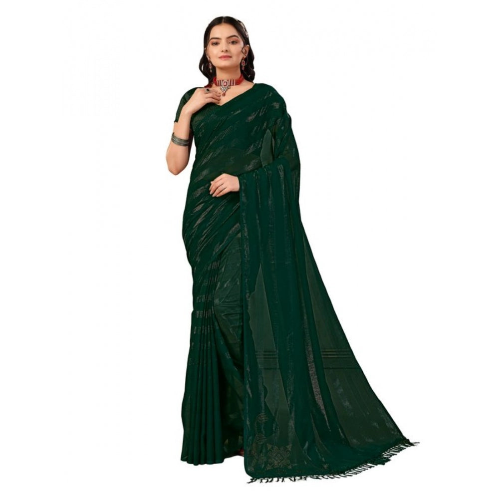 Chiffon Fabric Line Saree With Unstitched Blouse