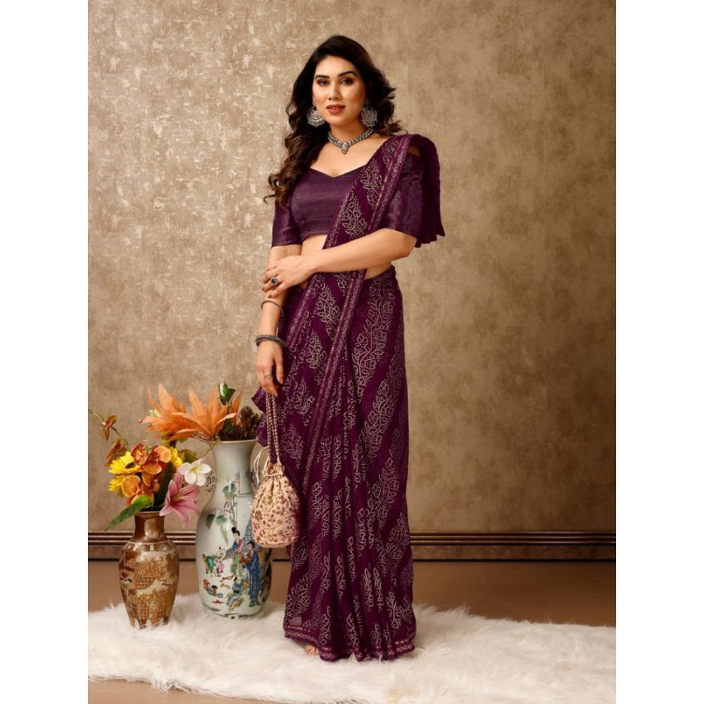 Zomto Bandhani Saree With Unstitched Blouse