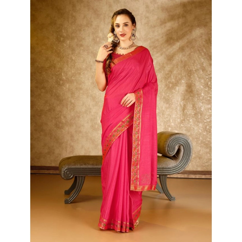 Vichitra Swiroshki Butta Saree With Unstitched Blouse