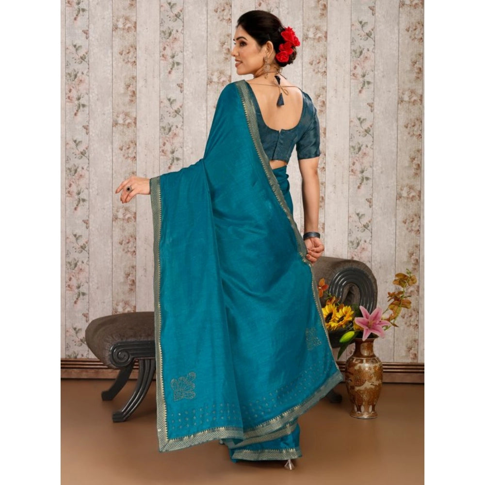 Vichitra Swiroshki Butta Saree With Unstitched Blouse