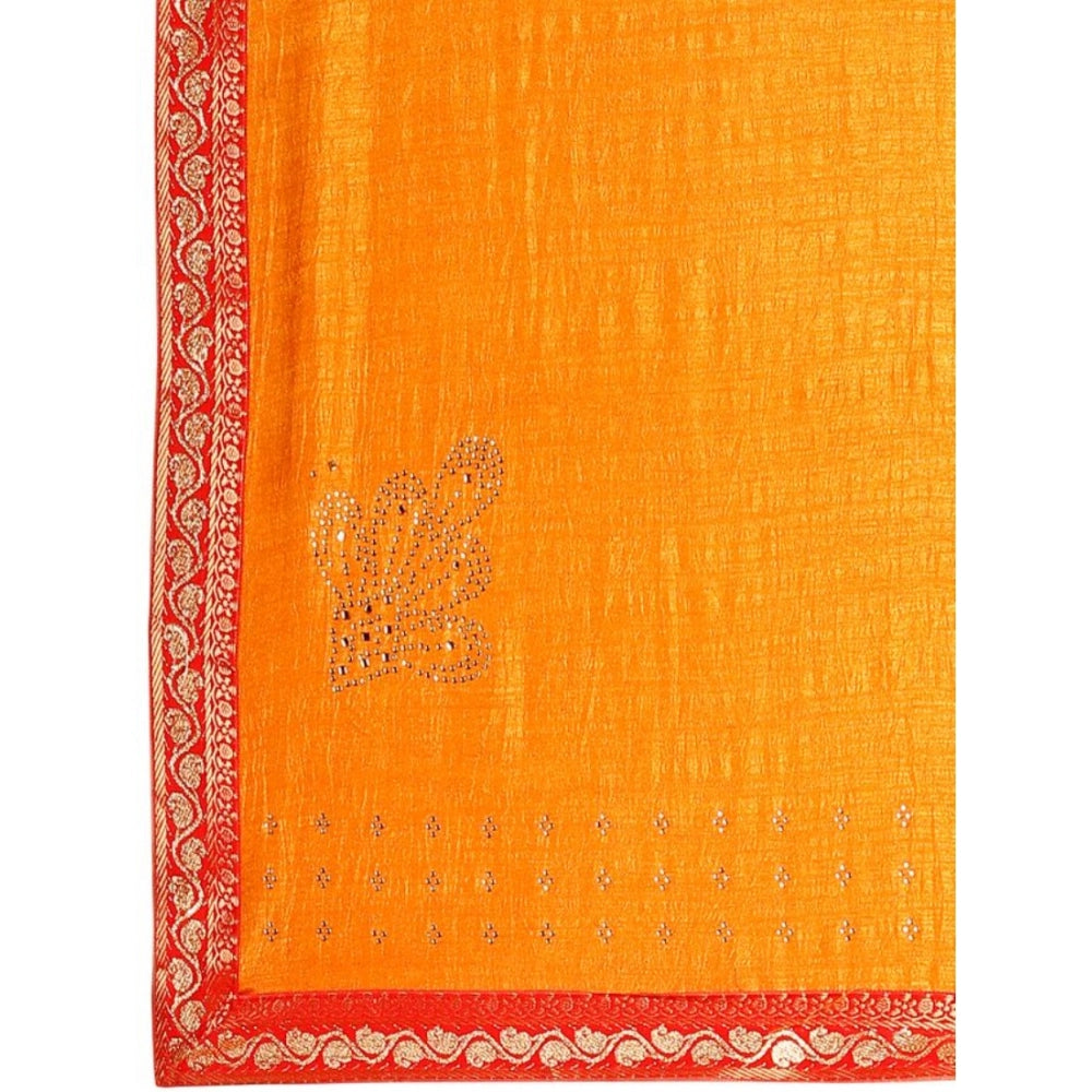 Vichitra Swiroshki Butta Saree With Unstitched Blouse