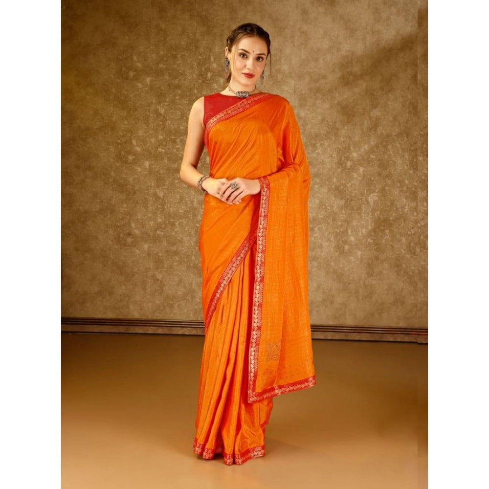 Vichitra Swiroshki Butta Saree With Unstitched Blouse