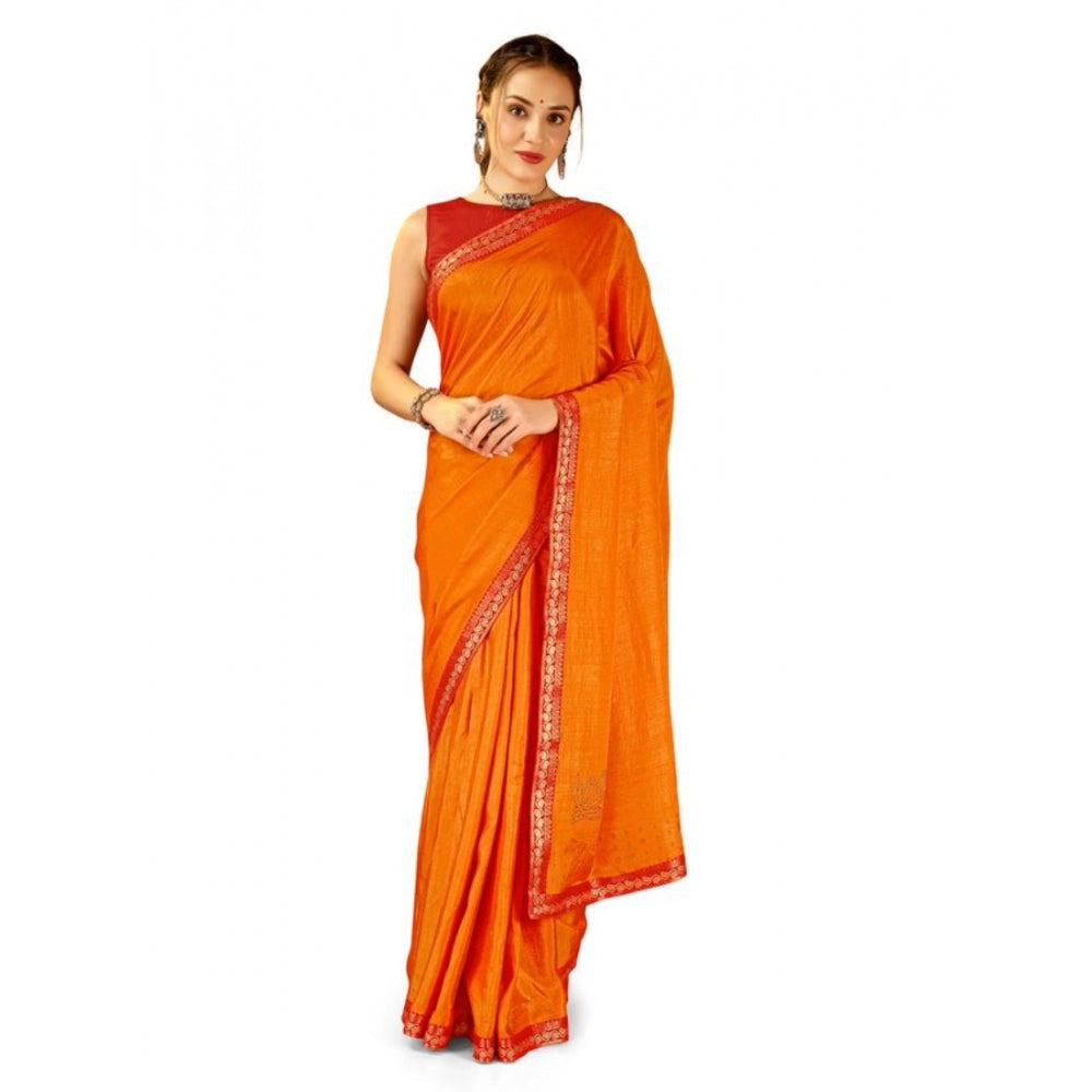 Vichitra Swiroshki Butta Saree With Unstitched Blouse